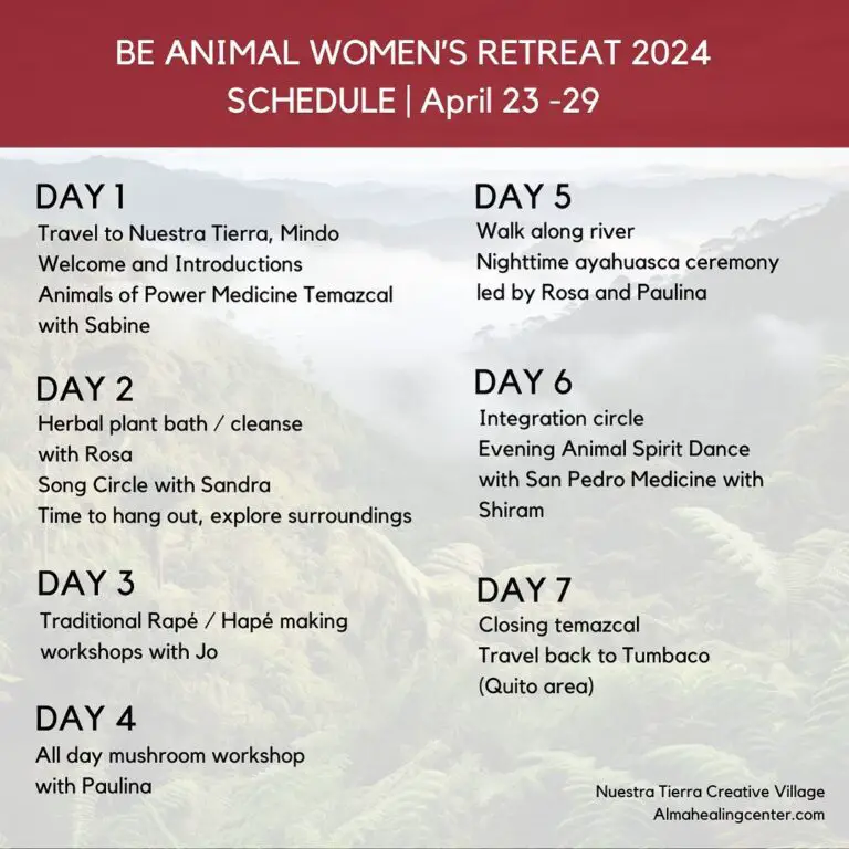 Women's Healing Retreat Schedule